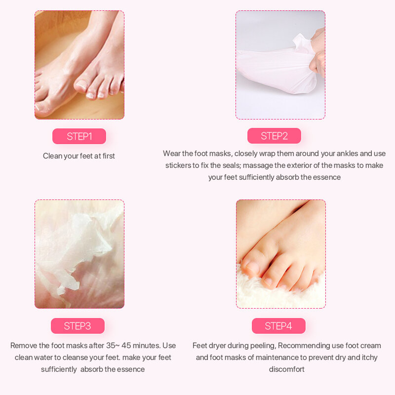 AuQuest Soft Foot MaskExfoliating Feet Peel Vegan Pedicure Socks Dead Skin Removal Anti Chapping Foot Moisturizing Skin Care