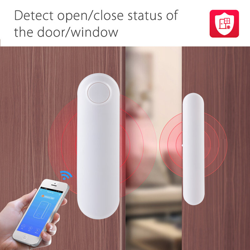 WiFi Smart Door/Window Sensor APP Notification Alerts Home Alarm Security Detector, Compatible With Alexa Google Home