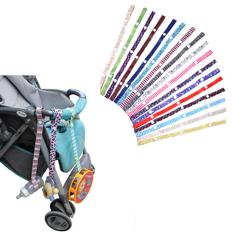 Prendedor de chupeta antiperda para carrinhos de bebê, acessórios de brinquedo, tira de suporte para chupeta colorida para carrinho, 1 peça