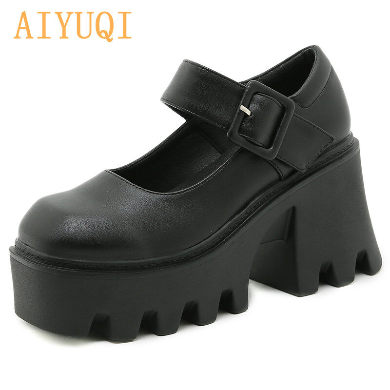 AIYUQI 메리 제인 신발 여성 봄 여름 새로운 플랫폼 신발 여성 하이힐 레트로 사소한 하단 패션 로리타 신발 숙녀