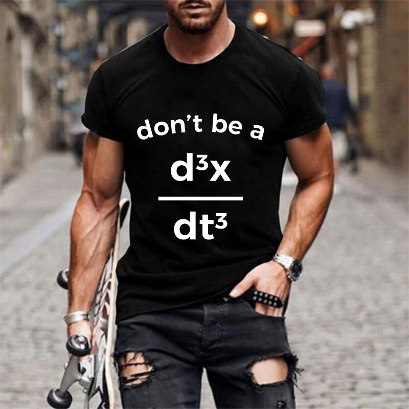Футболка мужская Блестящая с круглым вырезом, смешная с надписью «Don't Be A D3xdt3» с математическим геометрическим принтом