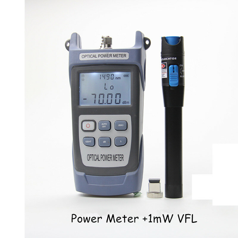 2 in 1 VFL 1mW 5km visuellen fehler locator + Optical Power Meter -70dBm 850/980/1300/1490/1550/1625nm