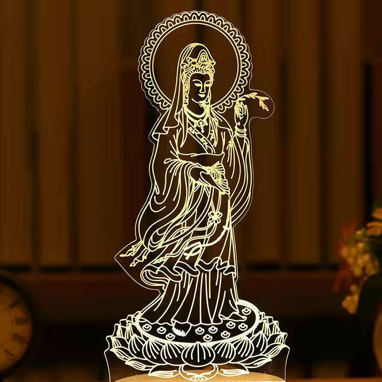 Phật 3D Acrylic Đèn Led Cho Nhà Trẻ Em Đèn Ngủ Đèn Bàn Tiệc Sinh Nhật Trang Trí