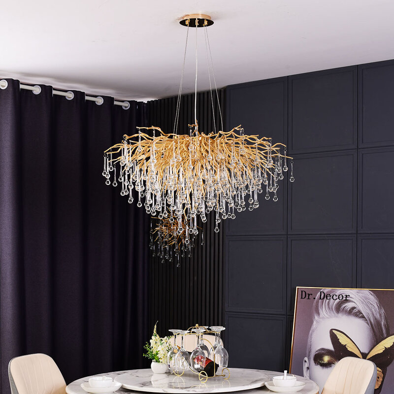 Современная роскошная хрустальная светодиодный ная люстра, лампа для столовой, гостиной, кухни, комнатный декор, потолочная лампа