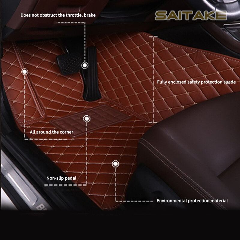 Tapetes de couro personalizados para mercedes benz s 4seat new energy 2016-2018, cobertura completa, antiderrapante