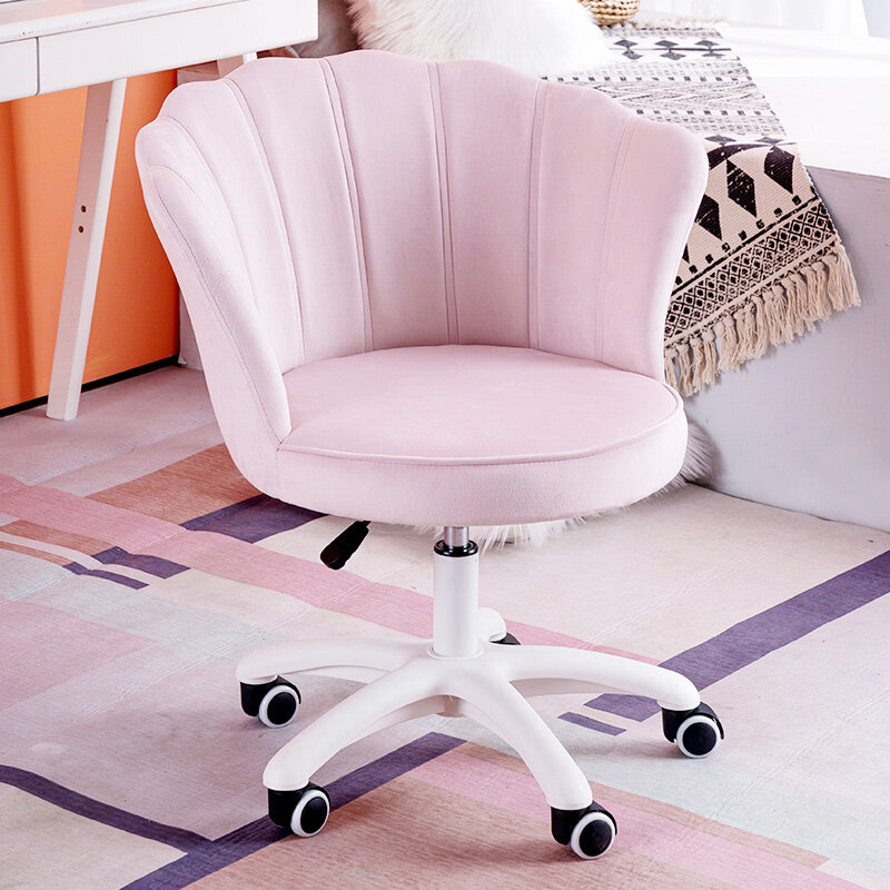 Милый компьютерный стул для девочек, вращающееся кресло для спальни и макияжа, удобный подъемный стул для дома и общежития, стул