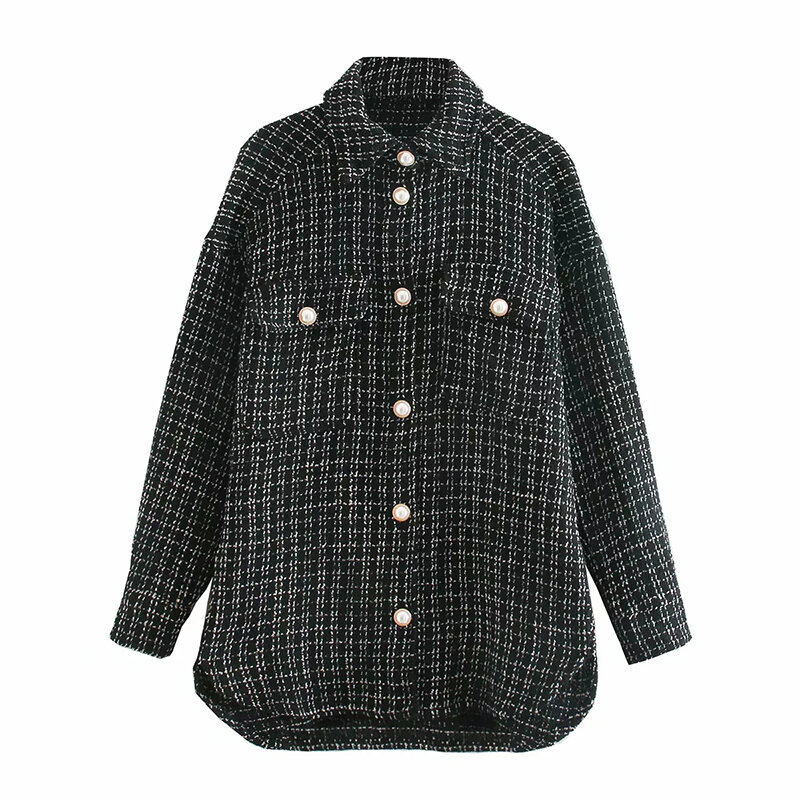 Women's Retro plaid shirt, fashionable and loose street clothes, women's wear, spring and autumn, 2021