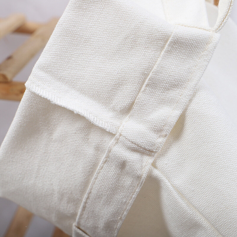 Fashion Reusable Shopping Bag Large Folding Tote Unisex Blank DIY Original Design Eco Foldable Cotton Bags Canvas Handbag