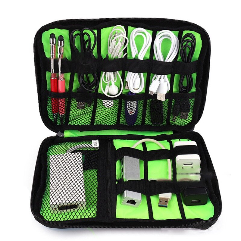 1pc Travel Electronics Cable Organizer Bag Portable Storage Case for Mobile Phone Hard Drive Cords USB Cables Charger Organizer