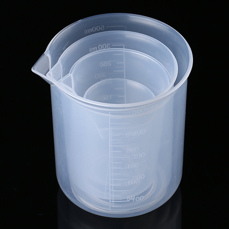 4 ชิ้น 50-500ml วัดถ้วยเหยือกพลาสติกสำเร็จการศึกษาพื้นผิวคอนเทนเนอร์ถ้วยครัวเครื่องมือวัด Jugs