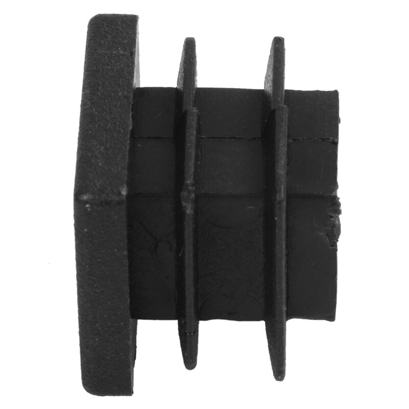12 pc 16mm x 16mm quadrado striated plástico tampões de extremidade de mesa inseridos tubo preto