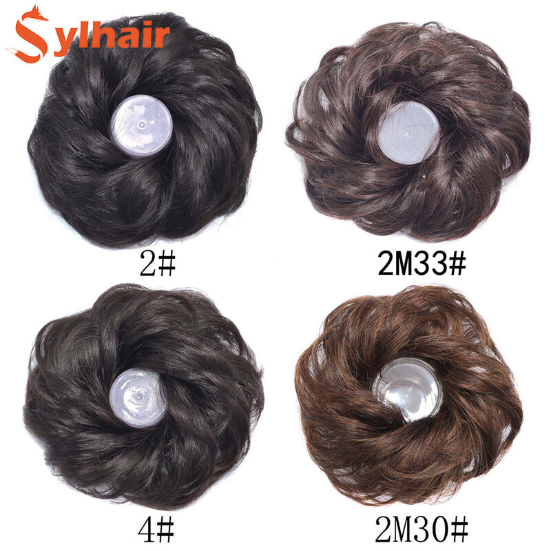 Sylhair Fashion Chignons sintetici per capelli finti per donne adulte Scrunchies elastici pezzo per capelli panino per capelli per donna