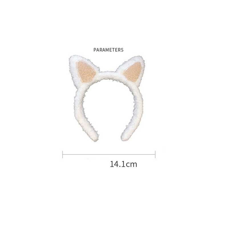 Hair Band Female Wash Face Cat Ears Headband Net Red Simple Cute Girl Heart Wide-brimmed Plush Hair Band Hairpin Head Jewelry