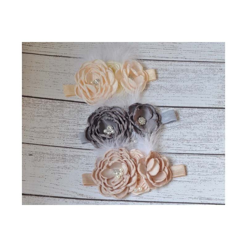 Artificial Flowers Headband for Baby Girls Lace Cotton Newborn Baby Photography Props Hairband Pearl Hair Accessories 2021 New