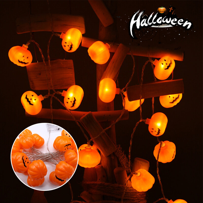 10led halloween abóbora aranha morcego crânio luzes da corda lâmpada diy pendurado horror halloween decoração para casa fontes de festa