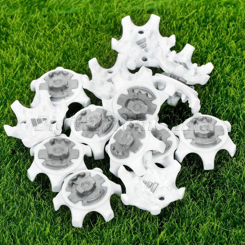 14Pcs /Lot TPR Golf Soft Spikes Pins 1/4 Turn Fast Twist Shoe Spikes Replacement Golf Accessories Golf Training Aids White+Gray