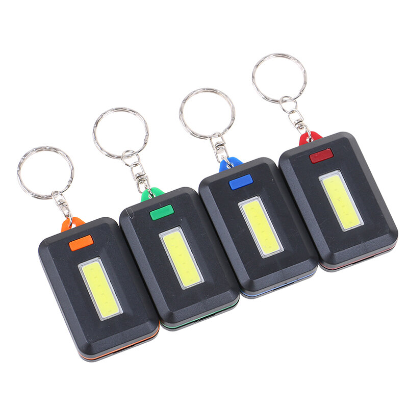 1Pcs Cob Flashlight Keychain Mini Led Flashlight Portable Outdoor Emergency Light Camping Hiking Night Fishing Flash Light