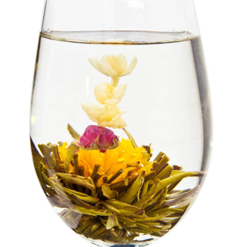 20 tipos/bolsa de té floreciente de China, Bola de té verde, flores artísticas, té chino de flores florecientes
