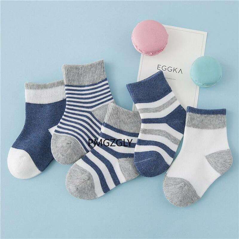 Calcetines de algodón para niños y niñas, calcetín multicolor, 1 pieza = 5 pares, para estudiantes, para Otoño e Invierno