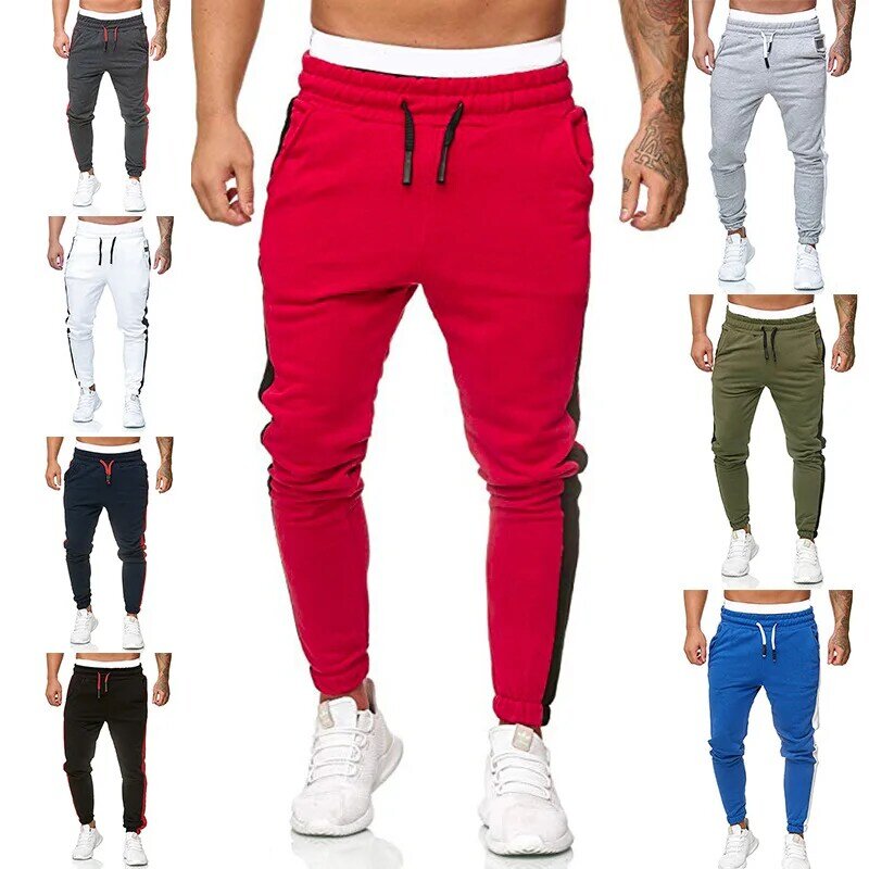 Pantalones deportivos informales para hombre, pantalones deportivos de Color sólido