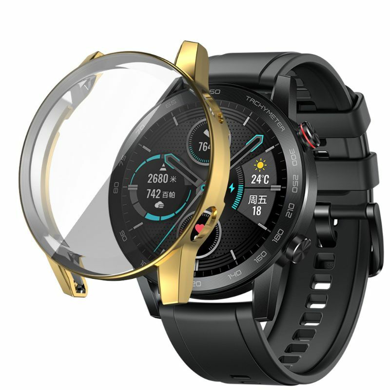 Galvanoplastia tpu assista capa escudo protetor de tela caso para honra magia 2 46mm smartwatch acessórios