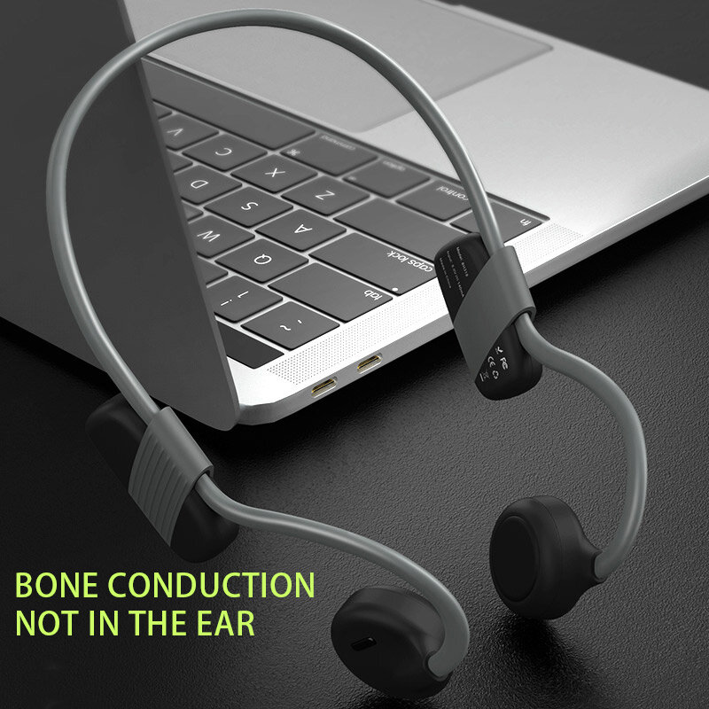 S.wear 뼈 전도 헤드폰 Bluetooth 무선 스포츠 이어폰 IPX6 헤드셋 스테레오 핸즈프리 (실행 용 마이크 포함)