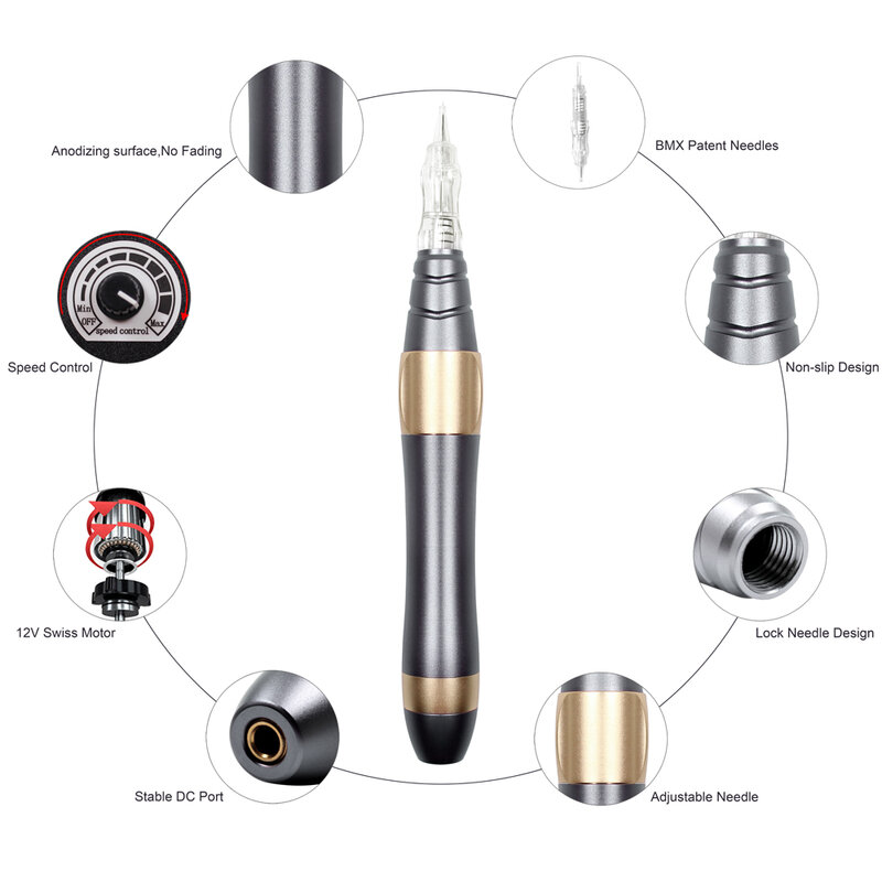 Digital Permanent Makeup Machine Kit Professional Rotary Eyebrow Tattoo Machine Pen For Eyebrows Lip Microblading
