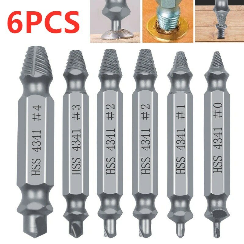 6 Pcs Screw Extractor เจาะ Bit Drill ชุด Broken Speed Out Bolt Extractor Bolt Stud Remover เครื่องมือ Dropshipping