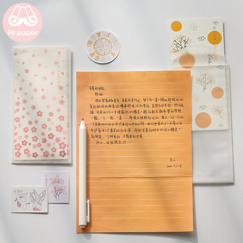 미스터 종이 4 개/몫 6 디자인 누락 시간 사랑 꽃 봉투 편지 용지 중국 스타일 크레인 꽃 선물 봉투