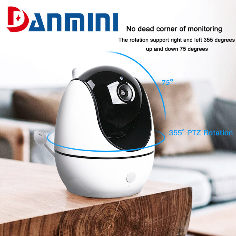 DANMINI-جهاز مراقبة الطفل الإلكتروني ABM200 ، شاشة LCD 4.5 بوصة ، HD ، تذكير بكاء ، صوت ثنائي الاتجاه ، تهويدات ، مراقبة درجة الحرارة