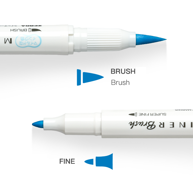 NEW 25 Colors Zebra MildLiner Brush Pen Set WFT8 Double Sided Water-based Highlighter Marker Pen School Art Supplies Stationery
