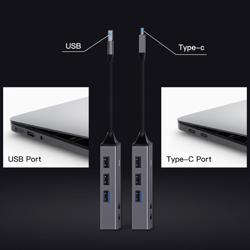 USB-разветвитель Baseus на 5 портов, USB-разветвитель