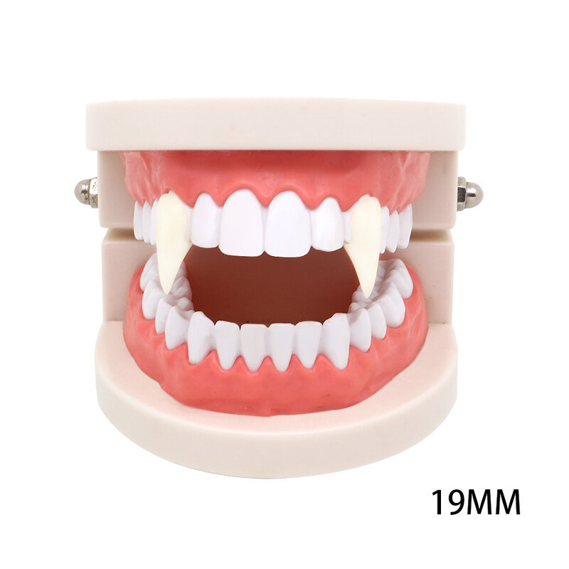 Adesivo de dentaduras para dentes de vampiros, adereços de dentaduras, dentes falsos, decoração de festa de halloween, 1 par