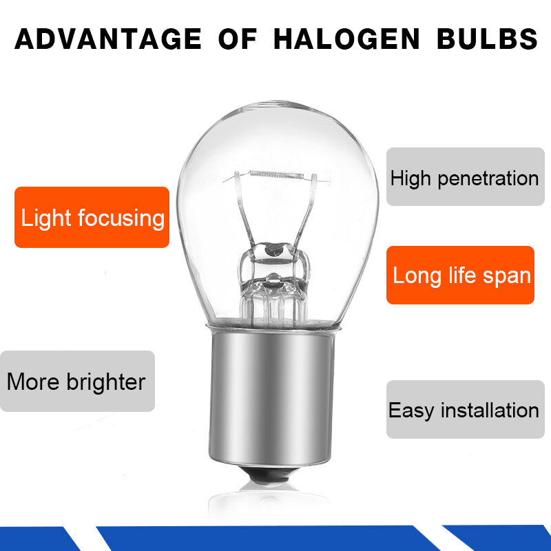 Eliteson – ampoules halogènes S25 pour clignotant de voiture BA15S 1156, lampes automobiles jaunes 12V, ampoule de frein, moteur ambre