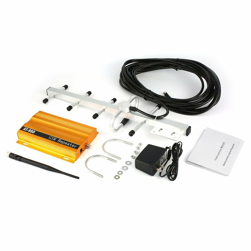 GSM 900mHz Mobile Phone Signal Booster Repeater Amplifier + Yagi Aerial Full-Duplex Single-Port Design AT-980