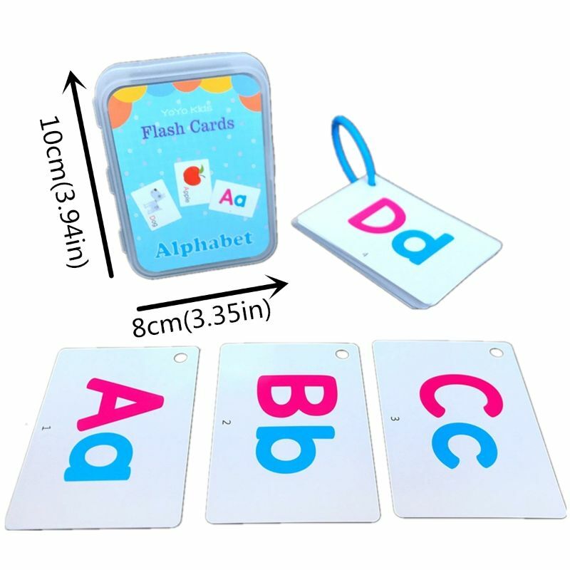  Baby English Learning Word Card Pocket Flash Cards Preschool Montessori Educational Toys Letters Alphabet ABC Numbers For