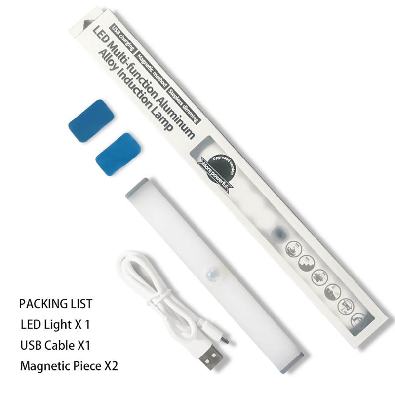 14 20 LED USB ชาร์จตู้ Magnetic Strip Closet Night ที่มี Motion Sensor สำหรับห้องครัวห้องนอนบ้านแสง