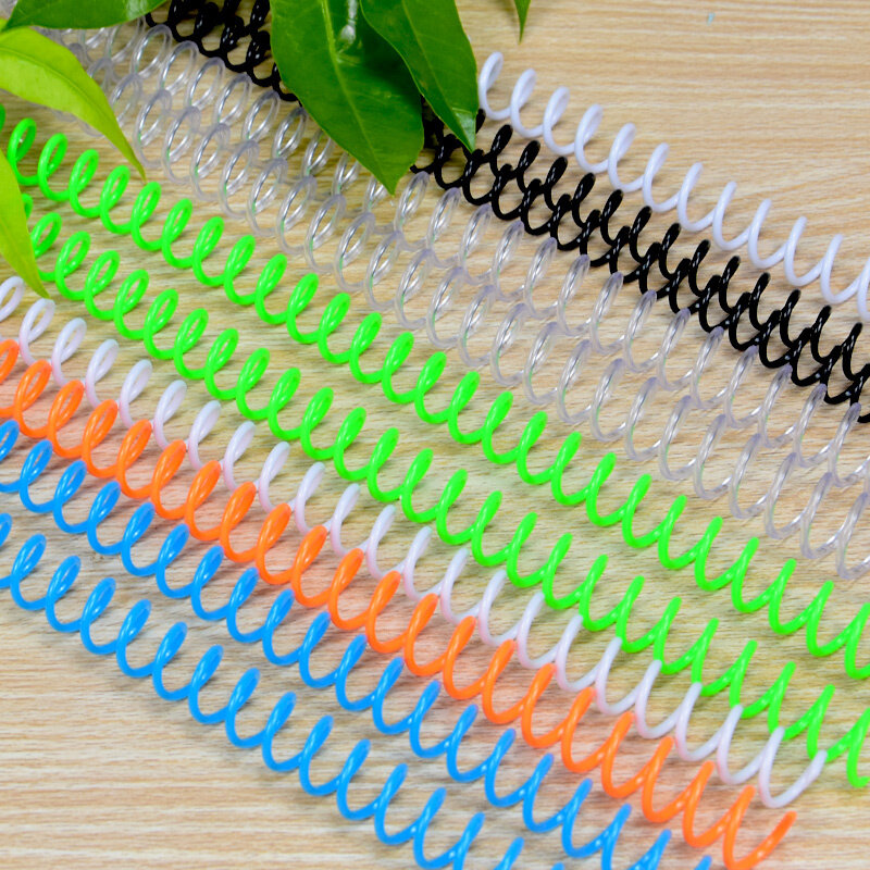 Anillo espiral de encuadernación para cuaderno, suministros de encuadernación en espiral de 30 agujeros, 20 piezas, libro de plástico, un solo cable, bobina única