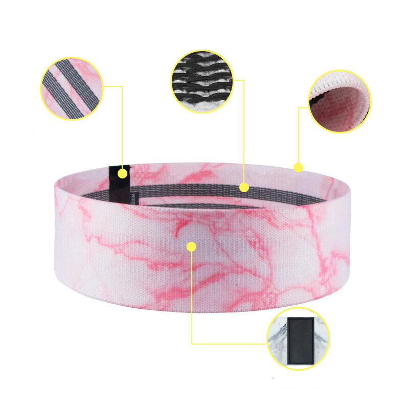 Marble Print Elastic Bands For Fitness Thicken Resistance Bands Body Shaping Exercise Hip Strength Training Gum Yoga Sport Band
