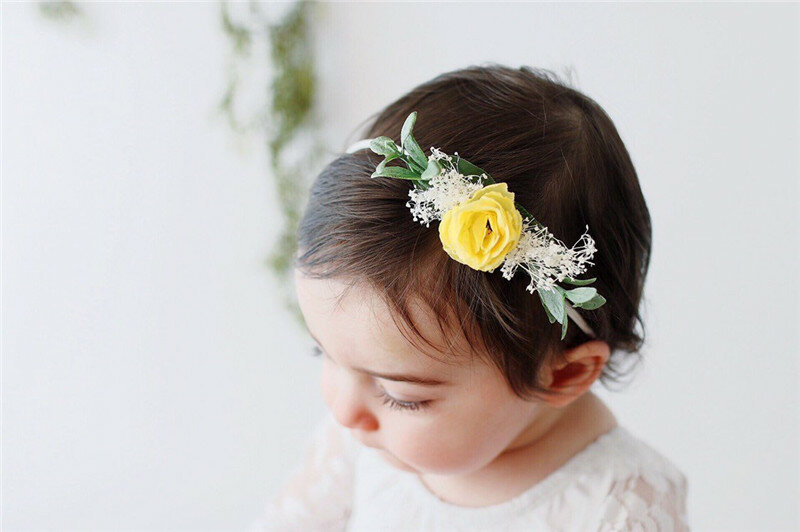 Diadema con nudo de flores para bebé recién nacido, accesorios para el cabello para niña pequeña