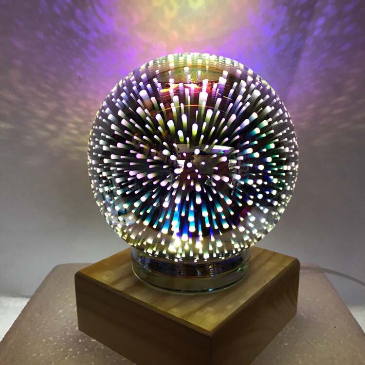 5 بوصة ماجيك الكرة الملونة الزجاج الكرة مصباح ثلاثية الأبعاد السماء المرصعة بالنجوم ليلة ضوء USB الطاقة للأطفال نوم الديكور عيد الميلاد