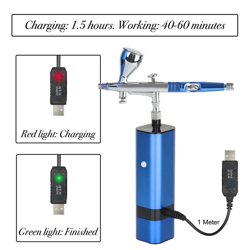 Double Action Airbrush Kit with Compressor High Stable Pressure Compatible Mini Pump Cup Replaceable For Cake Paint Art Tattoo