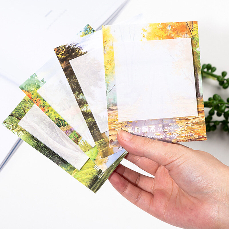 Natural Pastoral Picturesque Scenery Memo Pad Sticky Notes Memo Notebook Stationery Papelaria Escolar School Supplies