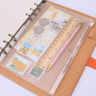 1 pçs/lote a5/a6/a7 saco de armazenamento material de escritório escolar transparente folha solta notebook zíper auto-selagem titular de arquivo