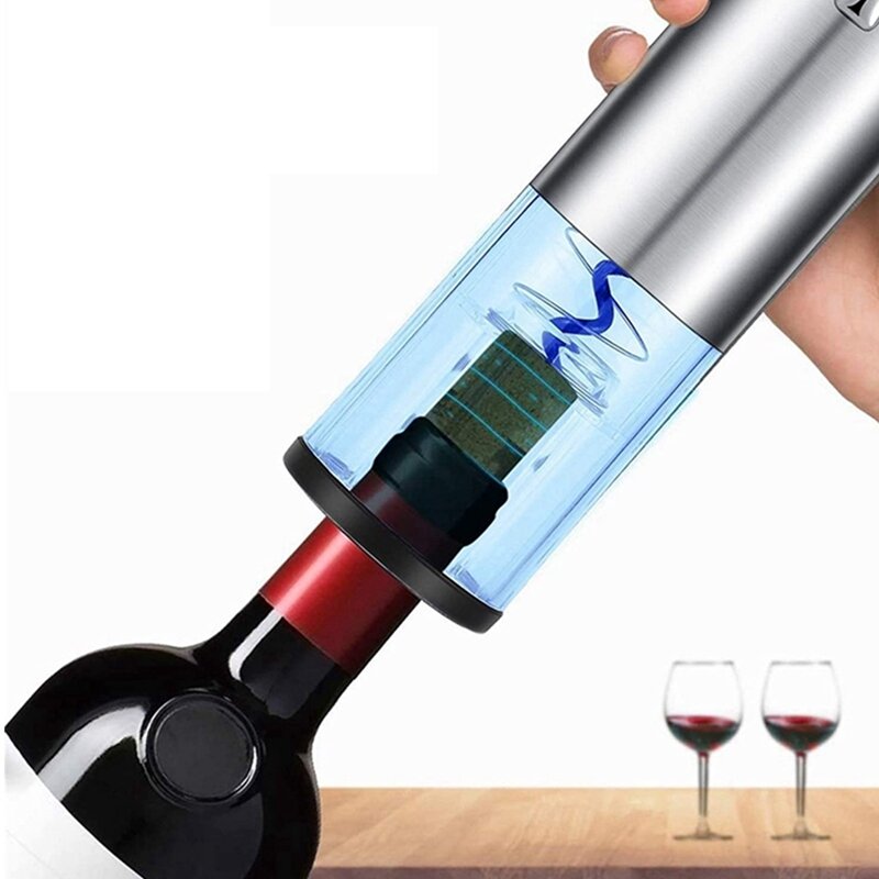 ไฟฟ้า Corkscrew สแตนเลสอัตโนมัติเปิดขวดไวน์ชุดเครื่องตัดฟอยล์