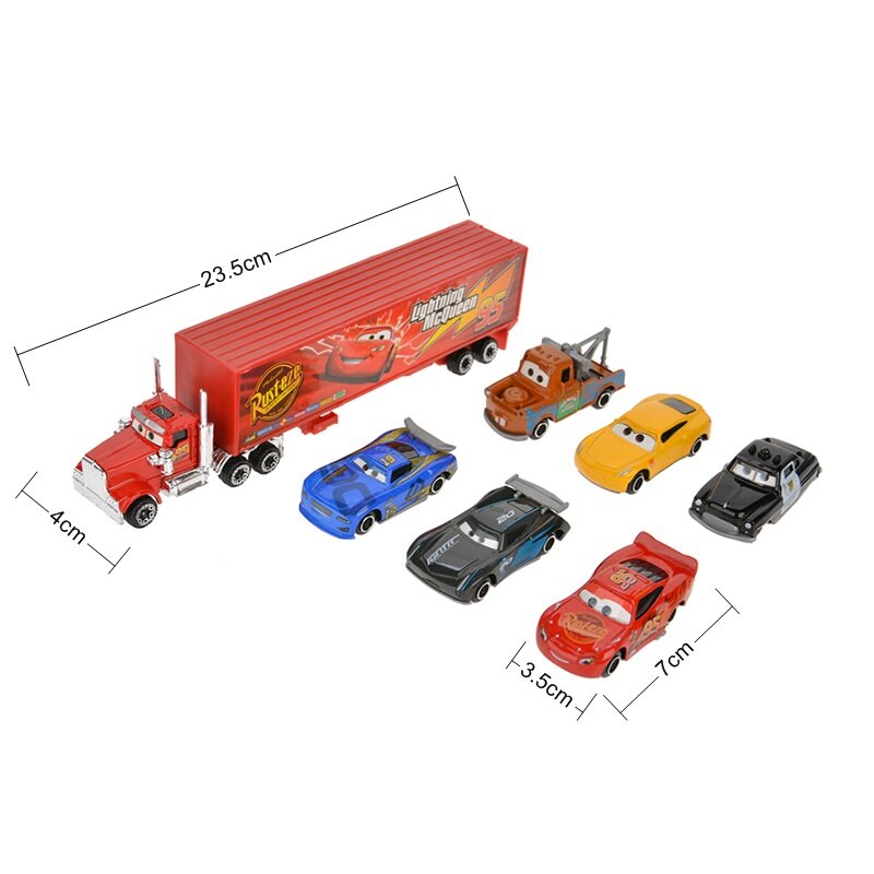 Car Disney Pixar Cars 3  Lightning McQueen Jackson Storm Mack Uncle Truck Plastic Car Set Toy For Children Birthday Gifts