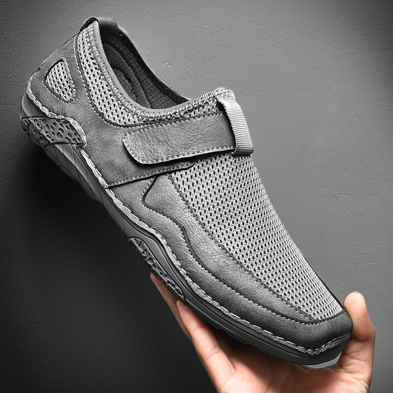 2021 صيف جديد الرجال الجلود حذاء كاجوال ماركة فاخرة موضة لينة المتسكعون الأخفاف في الهواء الطلق تنفس الانزلاق على أحذية كبيرة الحجم