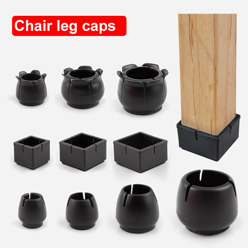 Tapas rectangulares para patas de silla, cubiertas protectoras para patas de muebles, cubiertas para patas de mesa, Círculo de fondo redondo para cuadrado redondo