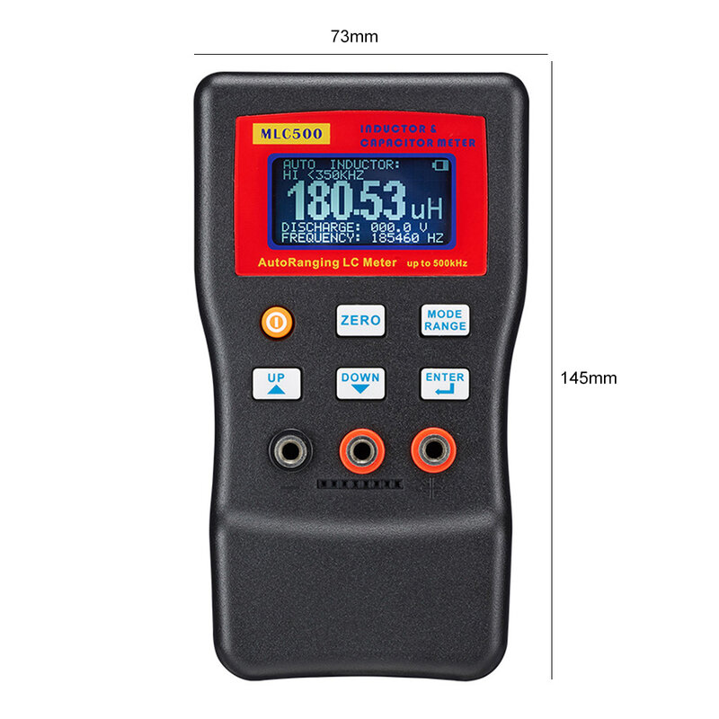 Mlc500 digital lc medidor de indutância capacitância medidor automático variando componente tester 500khz lc e rc oscilação com clipe smd