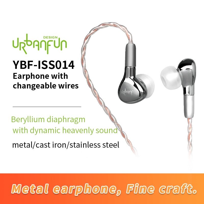 URBANFUN YBF-ISS014 Earphone Headset 3.5Mm In-Ear Kabel Earphon E untuk Smartphone Tanpa Mikrofon